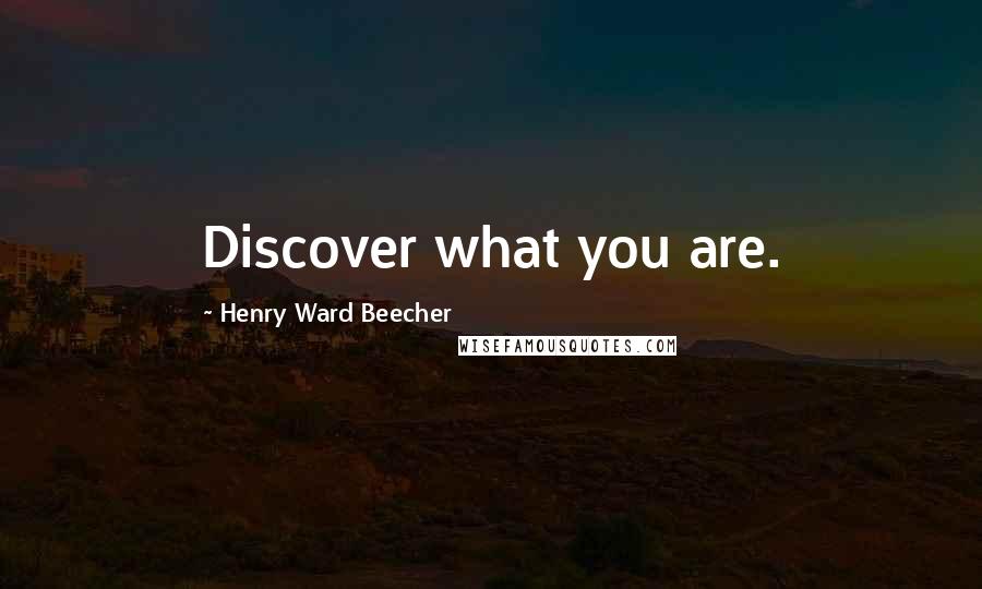 Henry Ward Beecher Quotes: Discover what you are.