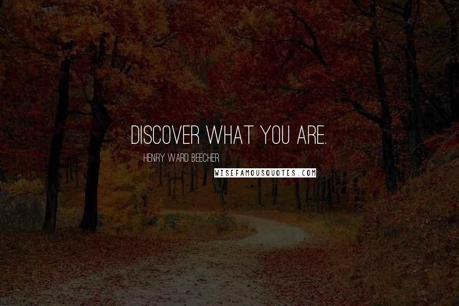 Henry Ward Beecher Quotes: Discover what you are.