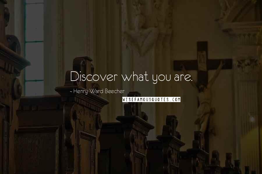 Henry Ward Beecher Quotes: Discover what you are.