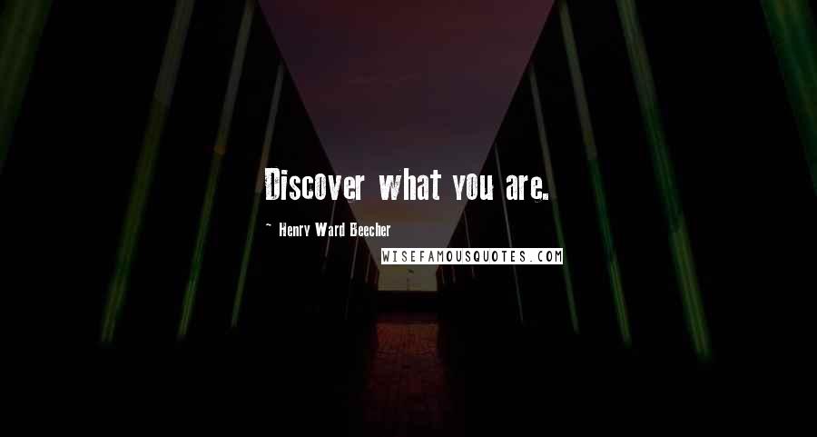 Henry Ward Beecher Quotes: Discover what you are.