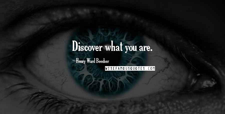Henry Ward Beecher Quotes: Discover what you are.