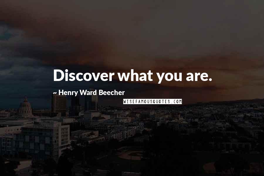 Henry Ward Beecher Quotes: Discover what you are.