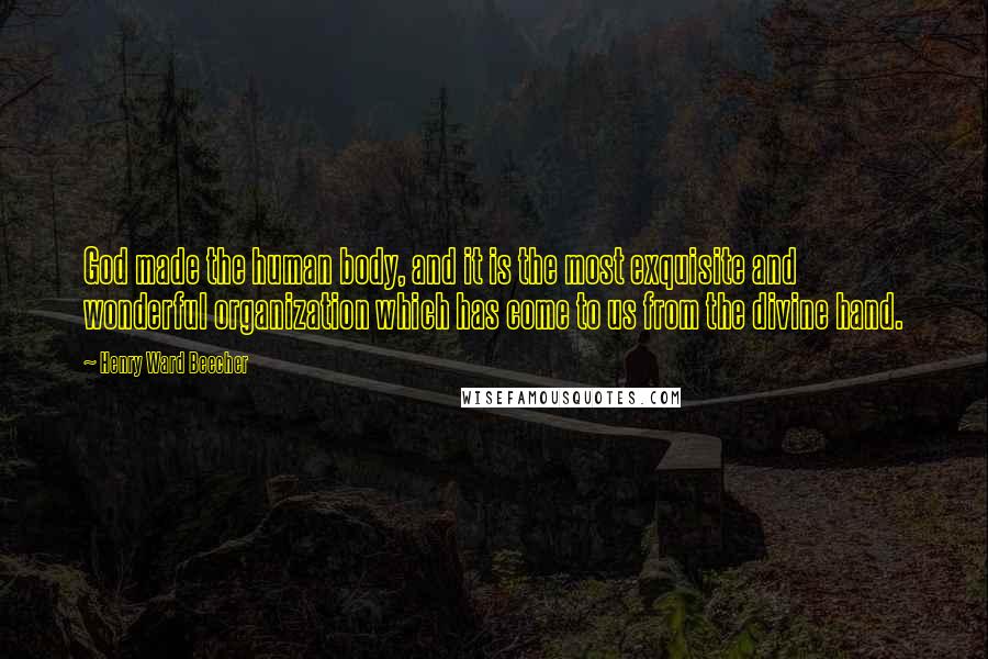 Henry Ward Beecher Quotes: God made the human body, and it is the most exquisite and wonderful organization which has come to us from the divine hand.