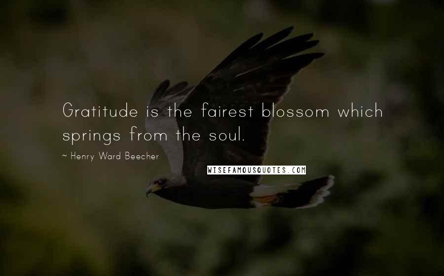 Henry Ward Beecher Quotes: Gratitude is the fairest blossom which springs from the soul.