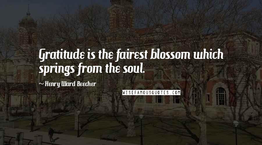 Henry Ward Beecher Quotes: Gratitude is the fairest blossom which springs from the soul.