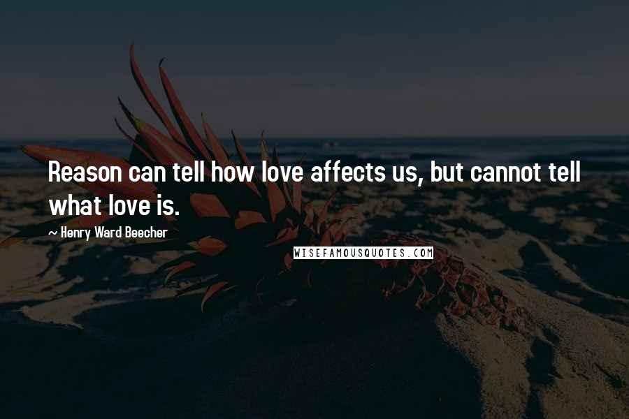 Henry Ward Beecher Quotes: Reason can tell how love affects us, but cannot tell what love is.