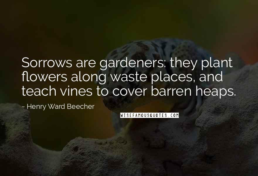 Henry Ward Beecher Quotes: Sorrows are gardeners: they plant flowers along waste places, and teach vines to cover barren heaps.
