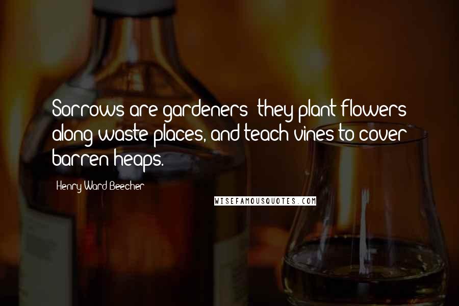 Henry Ward Beecher Quotes: Sorrows are gardeners: they plant flowers along waste places, and teach vines to cover barren heaps.