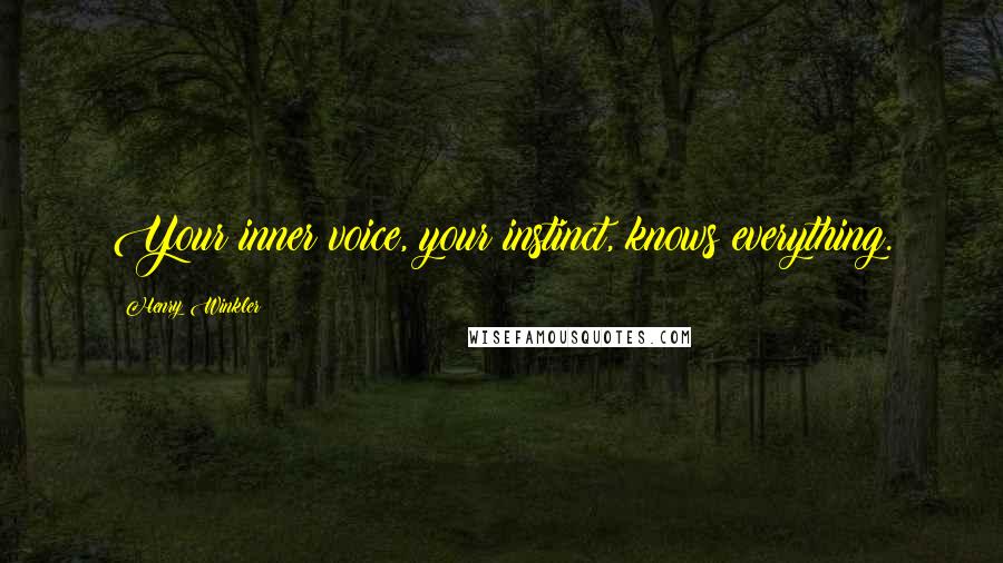 Henry Winkler Quotes: Your inner voice, your instinct, knows everything.