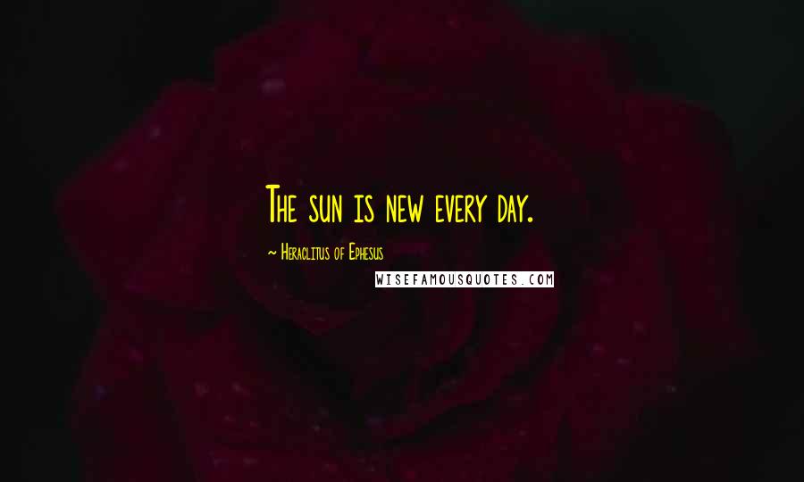 Heraclitus Of Ephesus Quotes: The sun is new every day.
