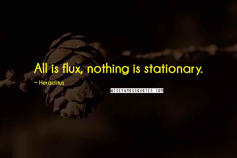 Heraclitus Quotes: All is flux, nothing is stationary.