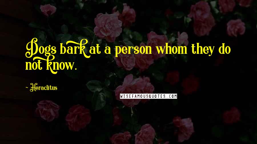 Heraclitus Quotes: Dogs bark at a person whom they do not know.
