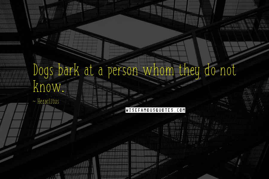 Heraclitus Quotes: Dogs bark at a person whom they do not know.
