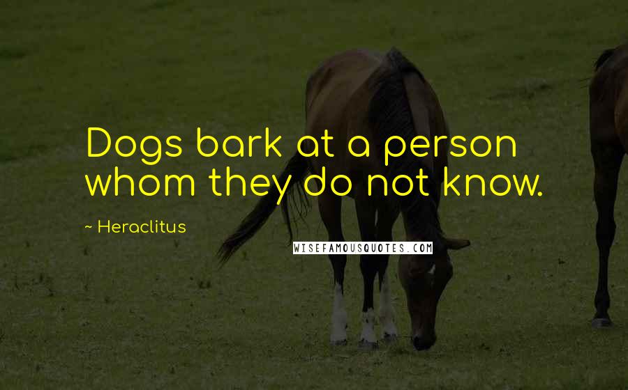 Heraclitus Quotes: Dogs bark at a person whom they do not know.