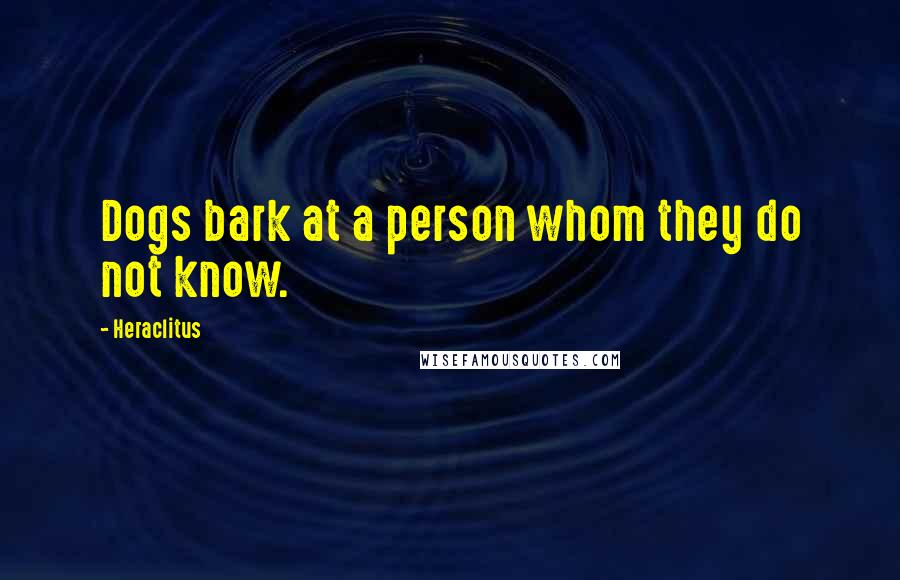 Heraclitus Quotes: Dogs bark at a person whom they do not know.