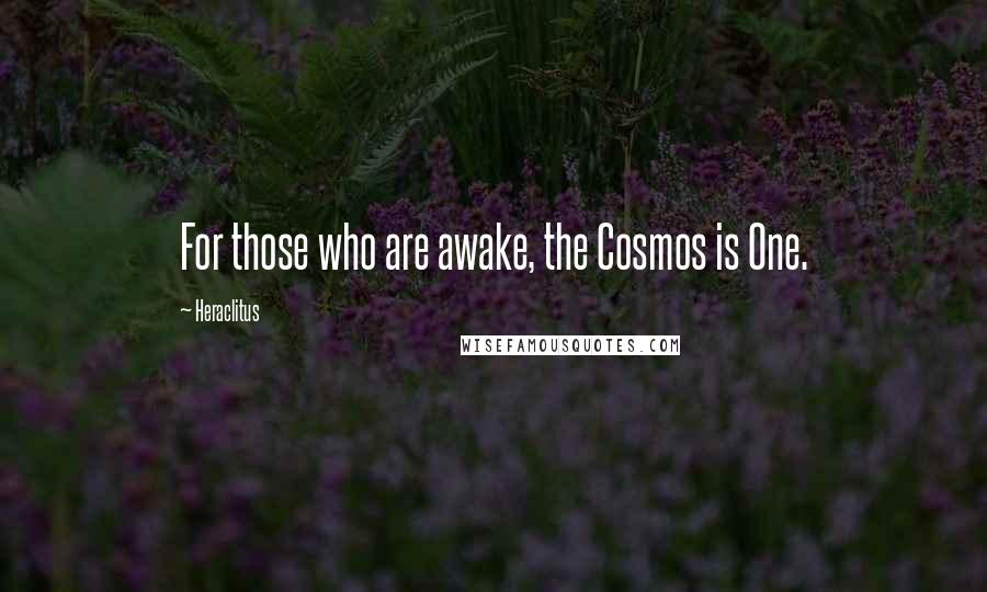 Heraclitus Quotes: For those who are awake, the Cosmos is One.