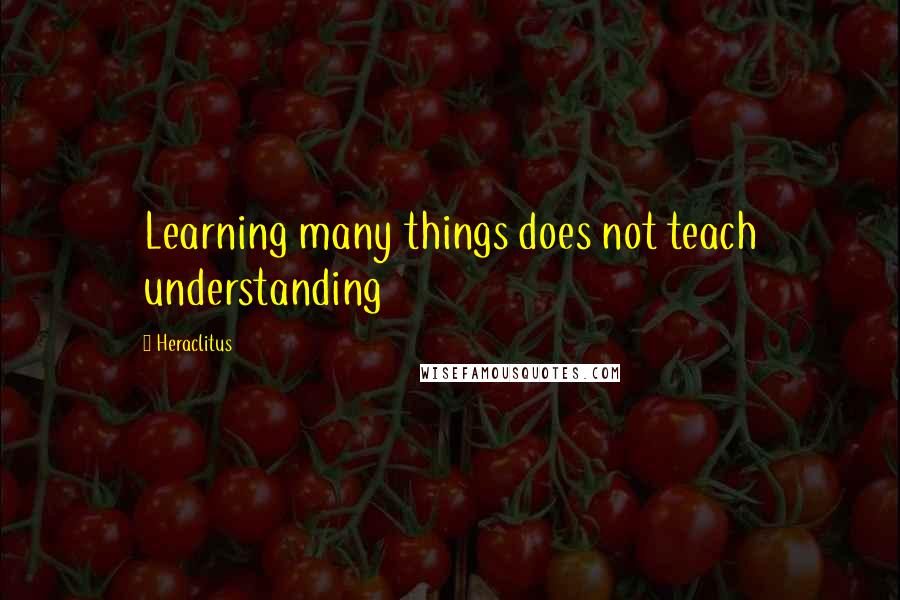 Heraclitus Quotes: Learning many things does not teach understanding