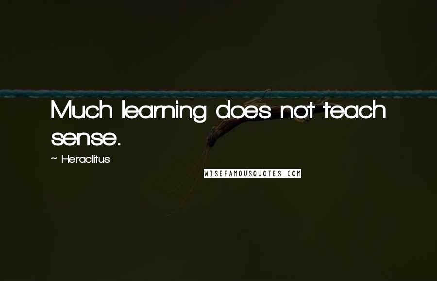 Heraclitus Quotes: Much learning does not teach sense.