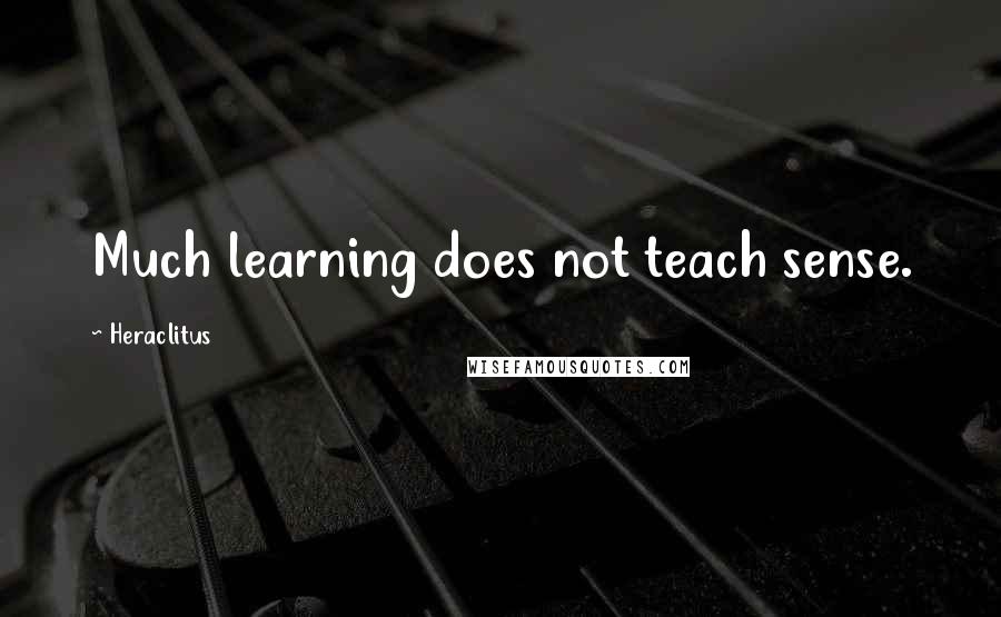 Heraclitus Quotes: Much learning does not teach sense.