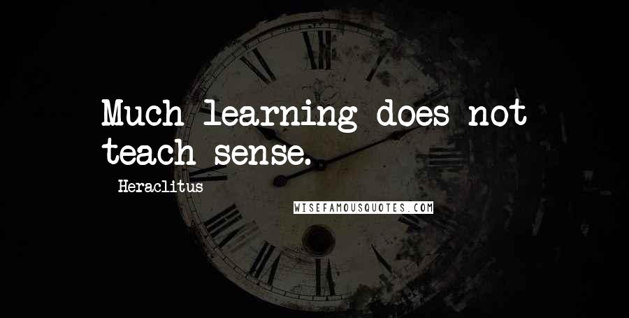 Heraclitus Quotes: Much learning does not teach sense.