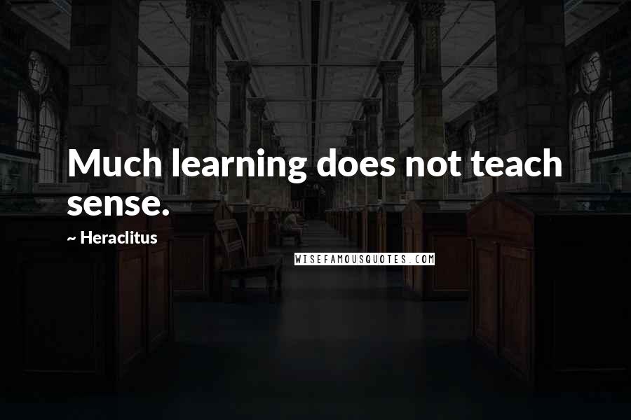 Heraclitus Quotes: Much learning does not teach sense.