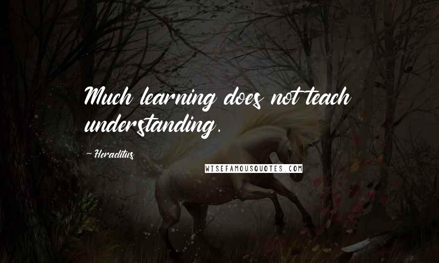 Heraclitus Quotes: Much learning does not teach understanding.