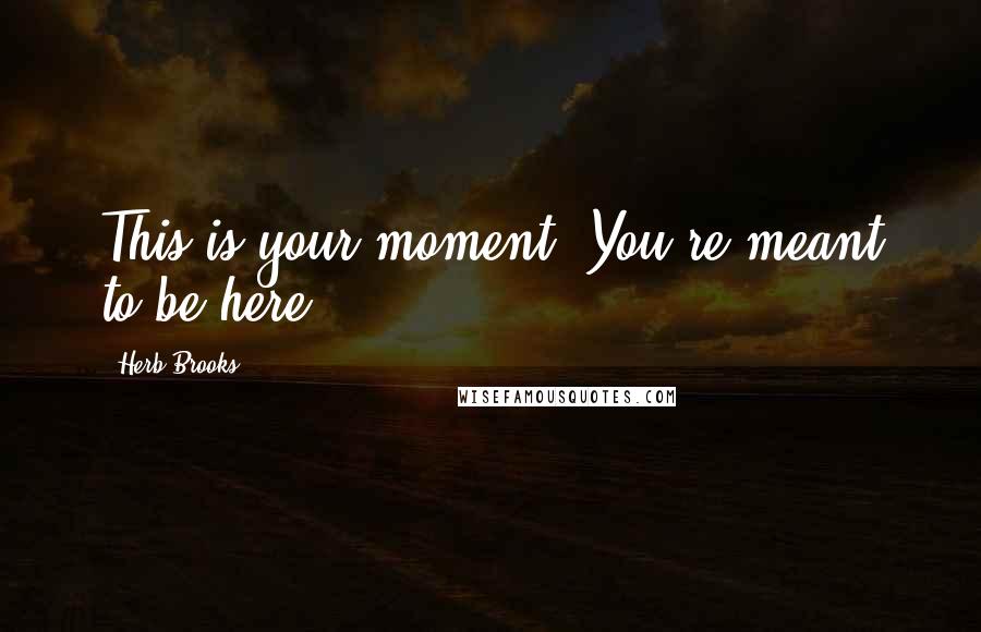 Herb Brooks Quotes: This is your moment. You're meant to be here.
