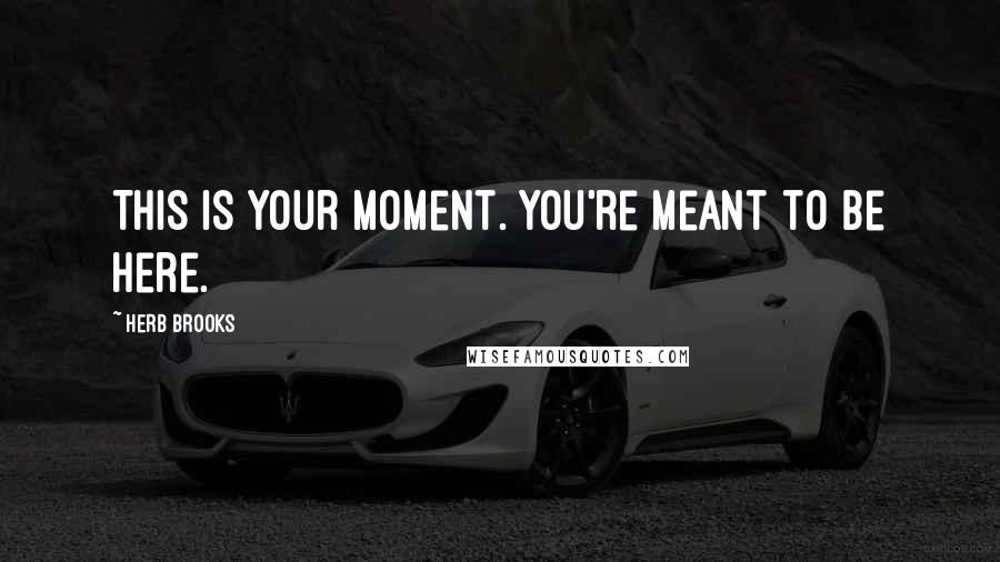 Herb Brooks Quotes: This is your moment. You're meant to be here.