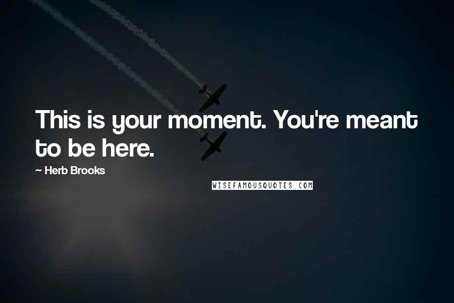 Herb Brooks Quotes: This is your moment. You're meant to be here.