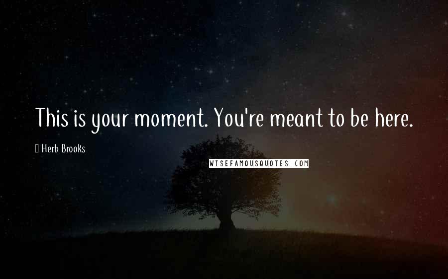 Herb Brooks Quotes: This is your moment. You're meant to be here.