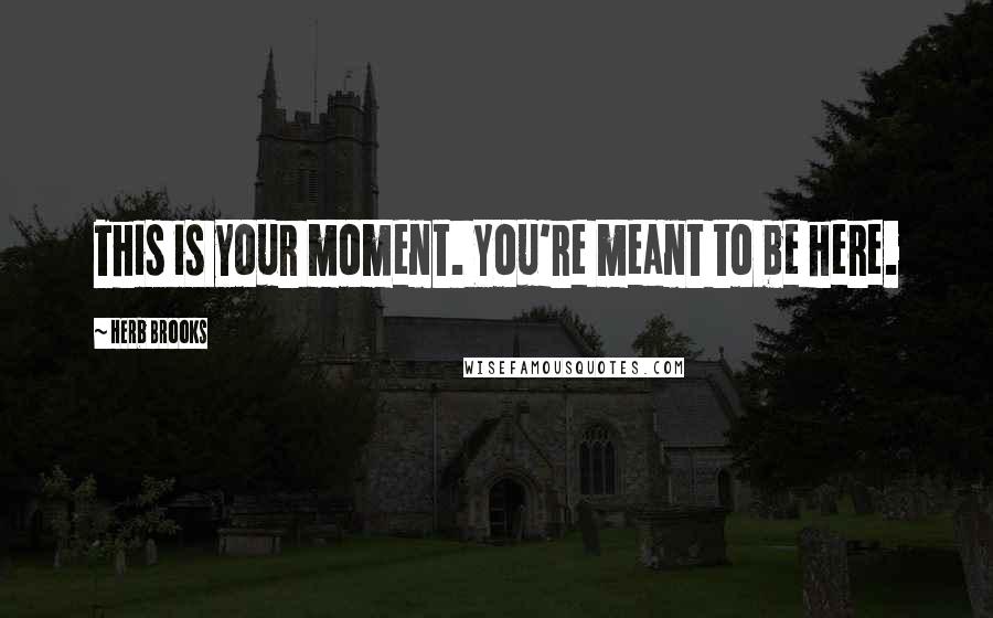 Herb Brooks Quotes: This is your moment. You're meant to be here.