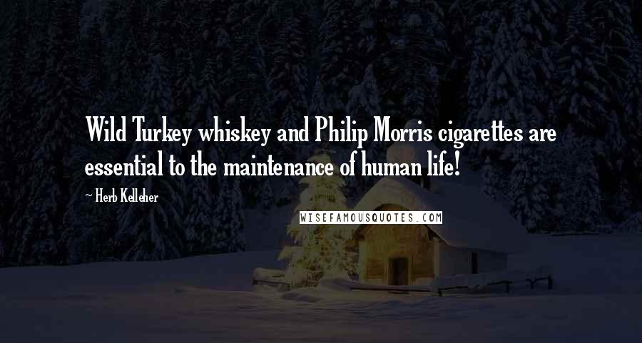 Herb Kelleher Quotes: Wild Turkey whiskey and Philip Morris cigarettes are essential to the maintenance of human life!