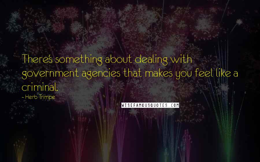 Herb Trimpe Quotes: There's something about dealing with government agencies that makes you feel like a criminal.