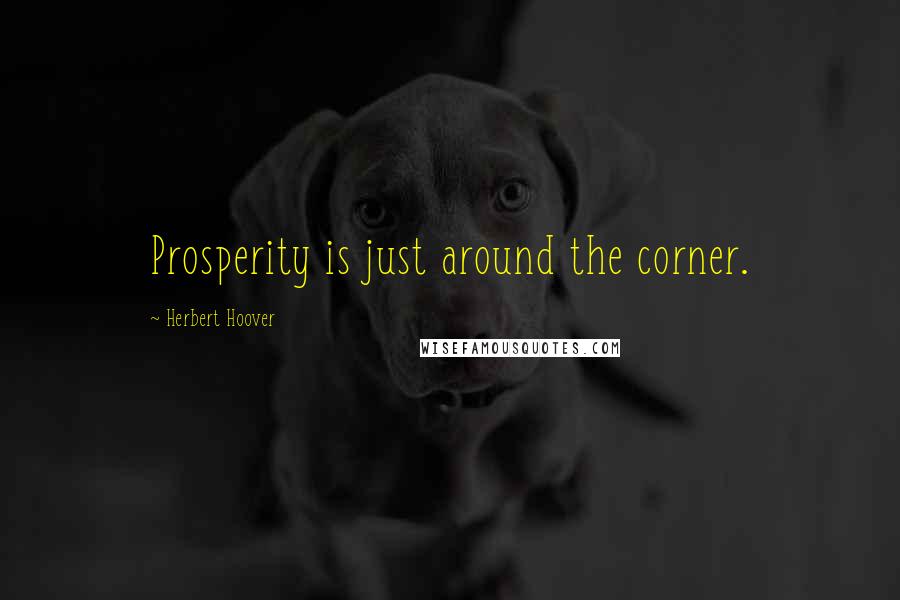 Herbert Hoover Quotes: Prosperity is just around the corner.