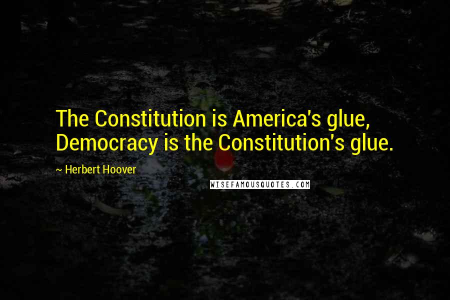 Herbert Hoover Quotes: The Constitution is America's glue, Democracy is the Constitution's glue.