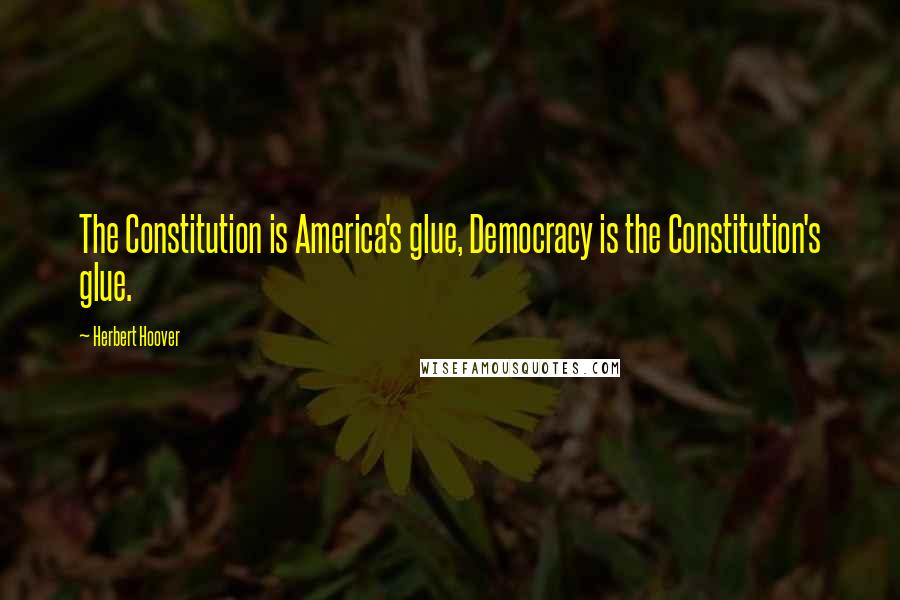 Herbert Hoover Quotes: The Constitution is America's glue, Democracy is the Constitution's glue.