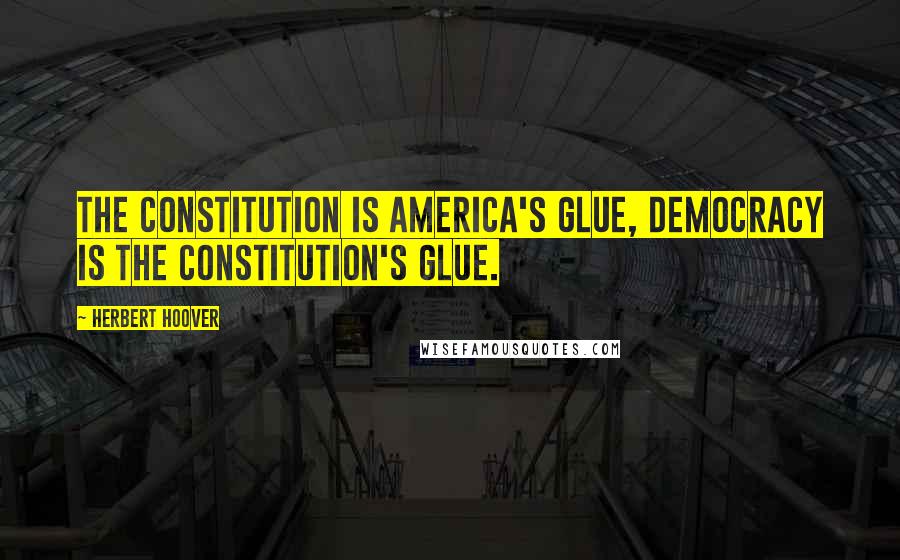 Herbert Hoover Quotes: The Constitution is America's glue, Democracy is the Constitution's glue.