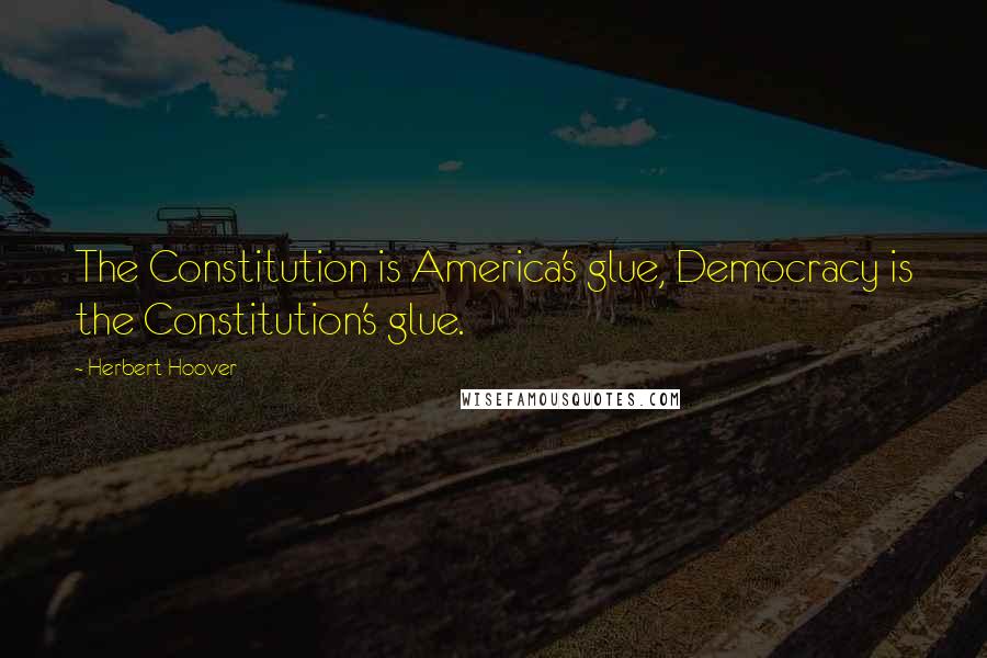 Herbert Hoover Quotes: The Constitution is America's glue, Democracy is the Constitution's glue.