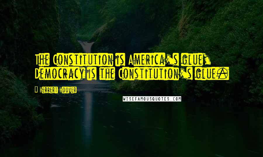 Herbert Hoover Quotes: The Constitution is America's glue, Democracy is the Constitution's glue.