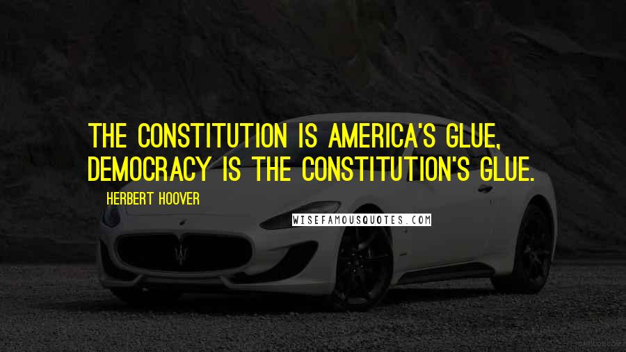 Herbert Hoover Quotes: The Constitution is America's glue, Democracy is the Constitution's glue.