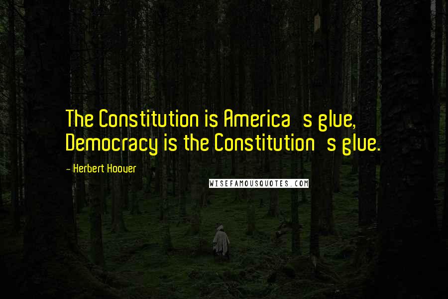 Herbert Hoover Quotes: The Constitution is America's glue, Democracy is the Constitution's glue.