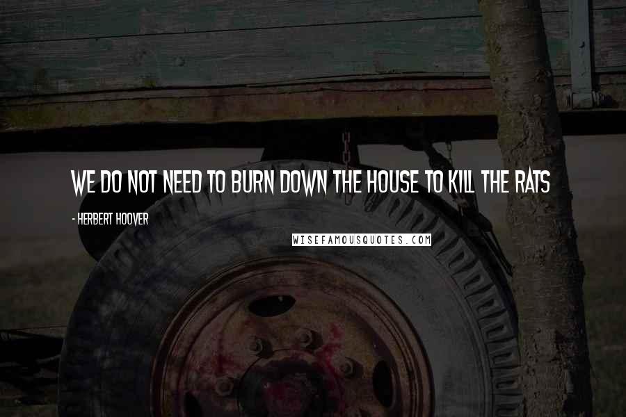 Herbert Hoover Quotes: We do not need to burn down the house to kill the rats