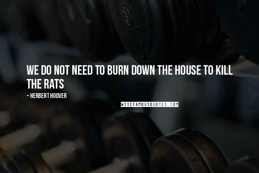 Herbert Hoover Quotes: We do not need to burn down the house to kill the rats