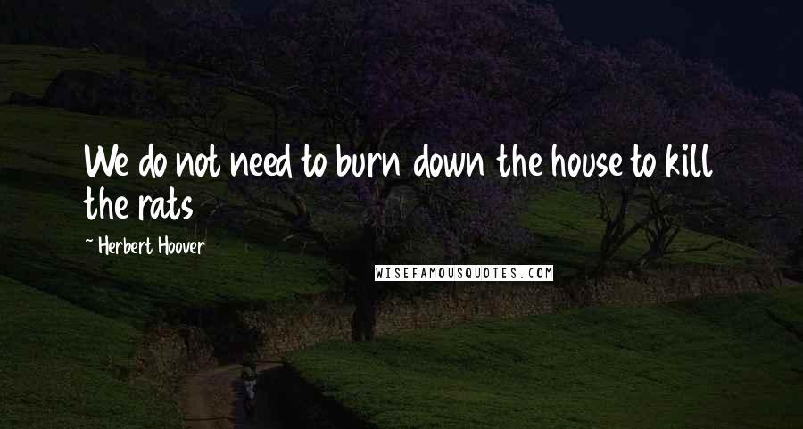 Herbert Hoover Quotes: We do not need to burn down the house to kill the rats