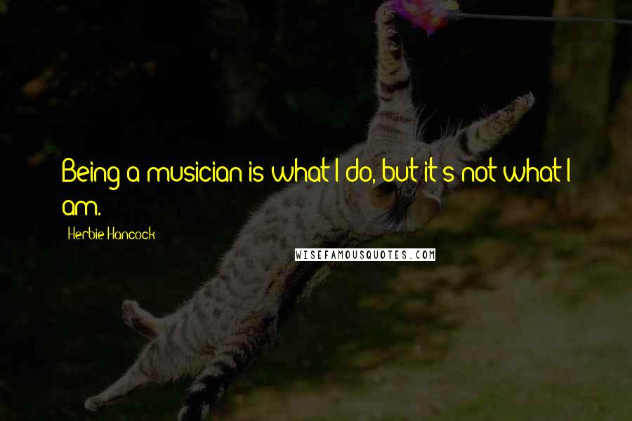 Herbie Hancock Quotes: Being a musician is what I do, but it's not what I am.