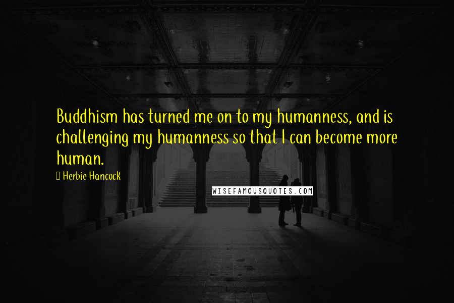 Herbie Hancock Quotes: Buddhism has turned me on to my humanness, and is challenging my humanness so that I can become more human.