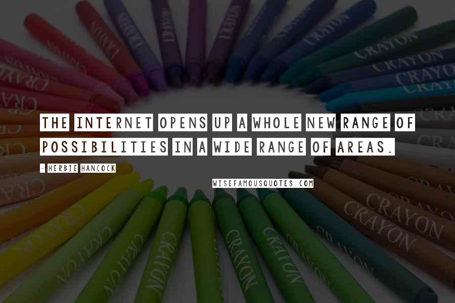 Herbie Hancock Quotes: The Internet opens up a whole new range of possibilities in a wide range of areas.