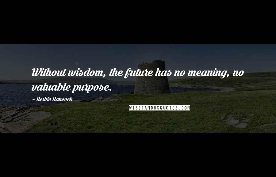 Herbie Hancock Quotes: Without wisdom, the future has no meaning, no valuable purpose.