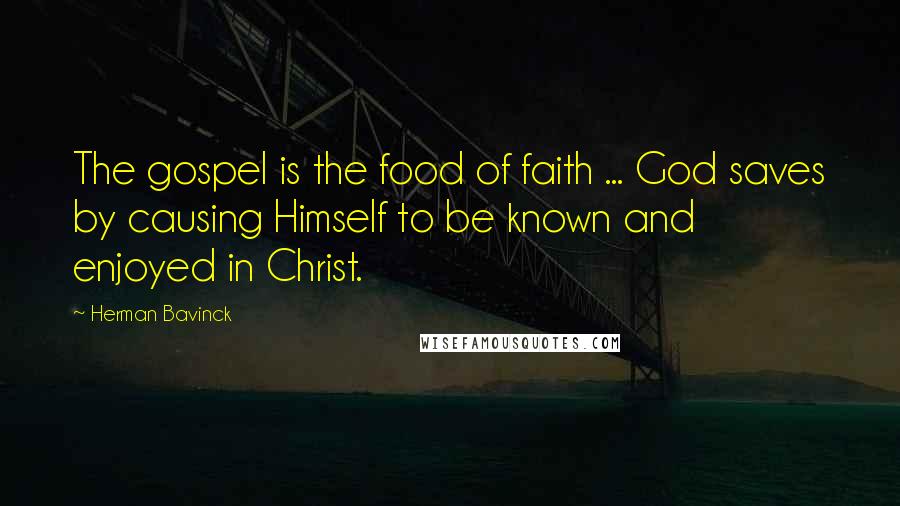 Herman Bavinck Quotes: The gospel is the food of faith ... God saves by causing Himself to be known and enjoyed in Christ.