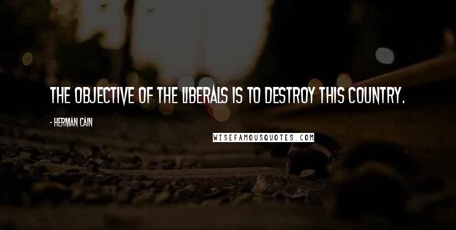 Herman Cain Quotes: The objective of the liberals is to destroy this country.